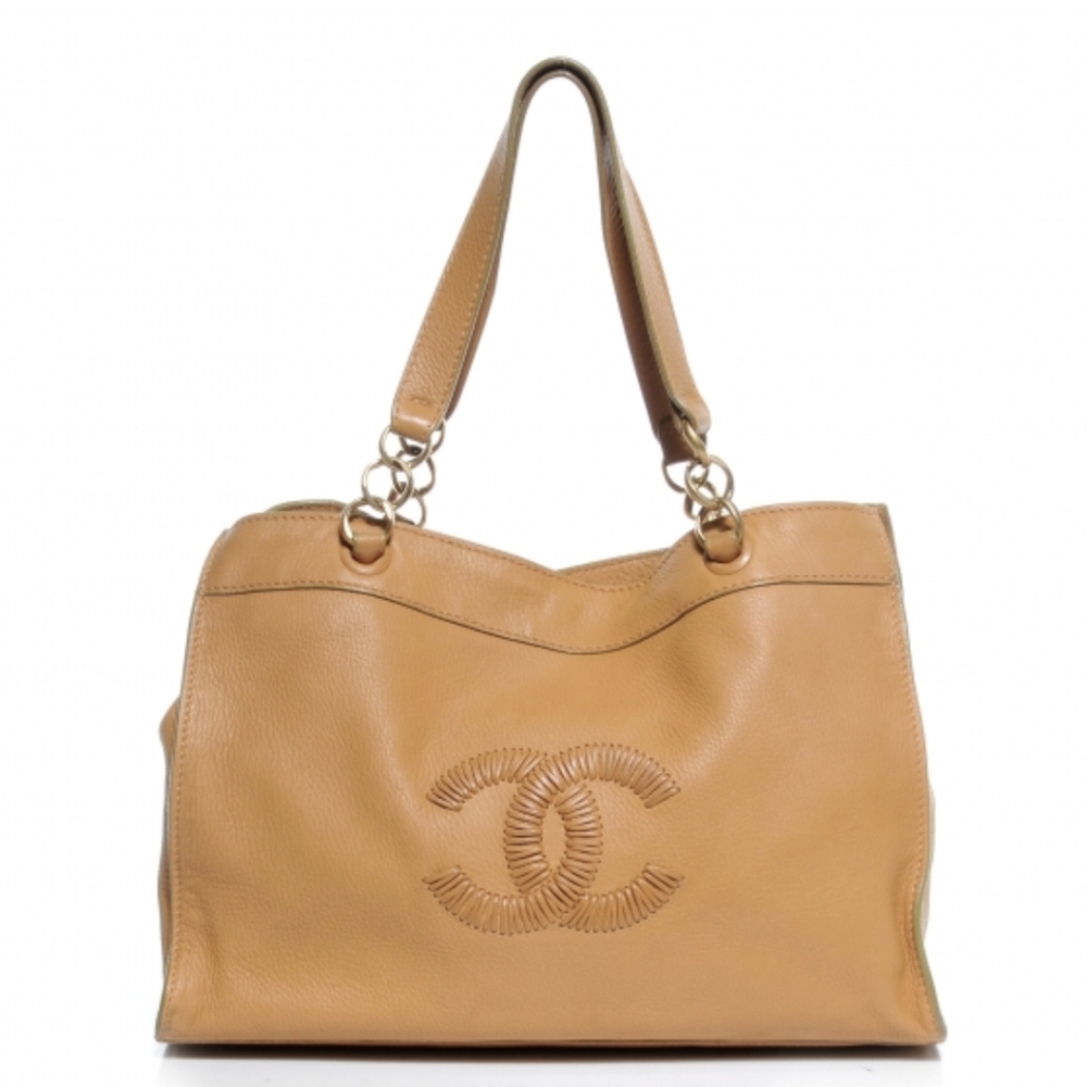 Authentic calfskin Chanel tote bag